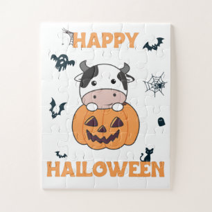 Kuh in Pumpkin Niedliche Kühe Happy Halloween Jigs