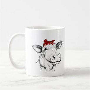 Kuh in Red Bandana Funny Kaffeetasse