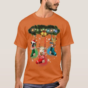 Kuh in Socken Funny Cow Reindeer Hat Santa Christm T-Shirt