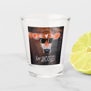 Kuh in Sonnenbrille kein Niedlicher Witz Schnapsglas