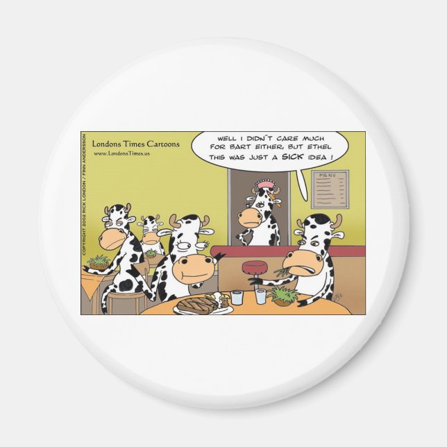 Kuh isst Husband Funny Gaben T-Shirts Tasse & Kart Magnet (Vorne)