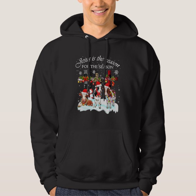 Kuh Jesus ist der Grund für die Weihnachtszeit Hoodie (Vorderseite)