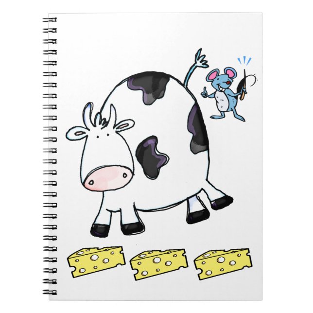 Kuh Käse Maus Notizbuch Notizblock (Vorderseite)