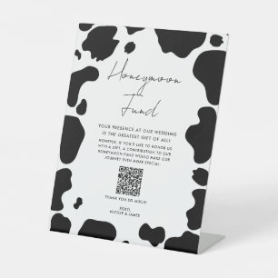 Kuh Kuh Flecken Schwarz Weiß Hochzeit Flitterwoche Sockelschild
