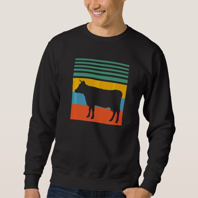 Kuh Kühe Farm Retro Sweatshirt (Vorderseite)