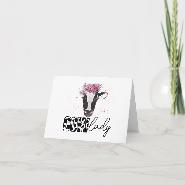 Kuh Lady, Kuh Mama PERSONALISIERT Karte (Vorderseite)