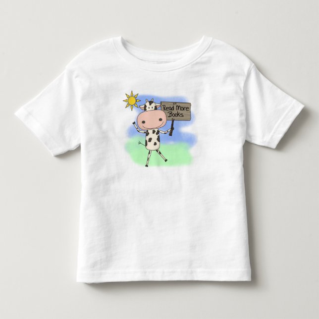 Kuh las mehr Bücher Kleinkind T-shirt (Vorderseite)