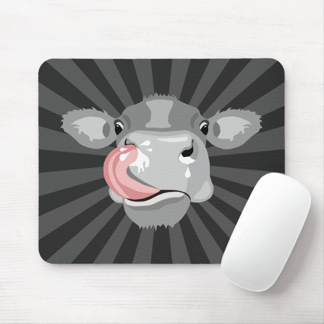 Kuh leckt Nase Mousepad (Mit Mouse)