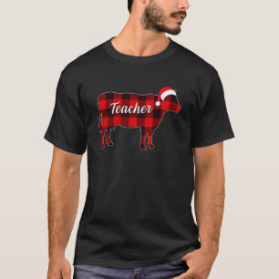 Kuh-Lehrer-Pyjama Rot Kariert Kuhliebhaber Weihnac T-Shirt