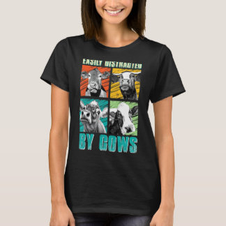 Kuh leicht abgelenkt durch Kühe T-Shirt