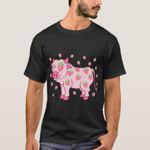 Kuh Liebe Erdbeeren Milch Obst Lover Fruchtfleisch T-Shirt