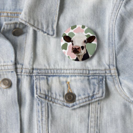Kuh liebt die rote und grüne Kuh Button