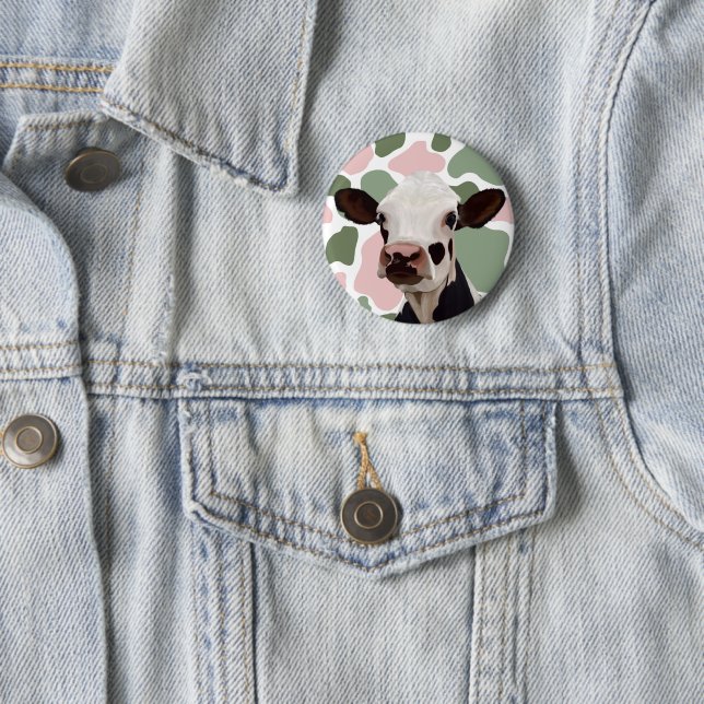 Kuh liebt die rote und grüne Kuh Button (Beispiel)