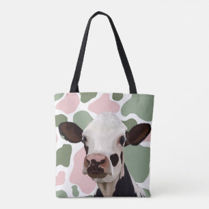 Kuh liebt die rote und grüne Kuh Tasche