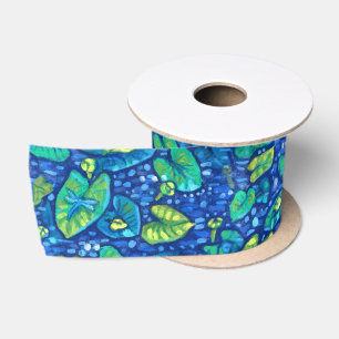Kuh Lilie, Sputterdockteich Lily Floral Muster Satinband