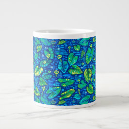 Kuh Lilien, Spatterdock Sommerteich Blumenmuster Jumbo-Tasse