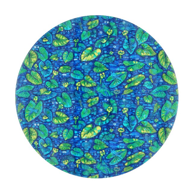 Kuh Lilien, Spatterdock Sommerteich Blumenmuster Schneidebrett (Vorderseite)