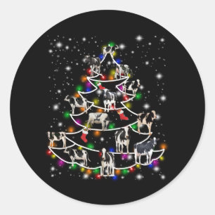 Kuh Lover Funny Cow Christmas Tree Ornaments Runder Aufkleber