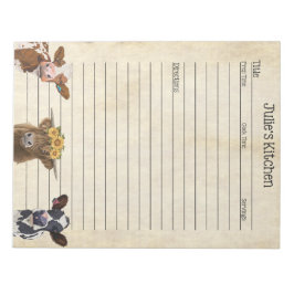 Kuh Lover Rezept Pad - Perfekt für das Teilen Notizblock