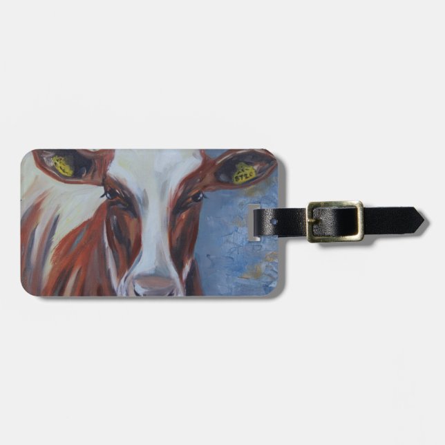 Kuh-Malerei, Kuh-Dekor, Kuh-Kunst, Milchkuh Gepäckanhänger (Vorderseite horizontal)