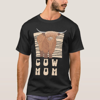 Kuh Mama Bauer Scottish Highland Cows Cowgirl Boy T-Shirt