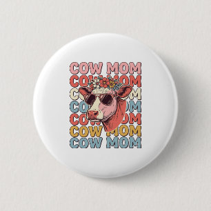 Kuh-Mama Retro-Sonnenbrille Kuh Vintage Gravur Des Button