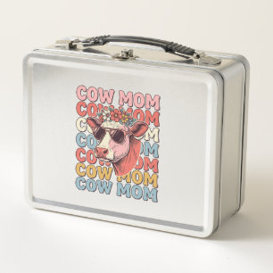 Kuh-Mama Retro-Sonnenbrille Kuh Vintage Gravur Des Metall Brotdose