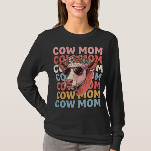 Kuh-Mama Retro-Sonnenbrille Kuh Vintage Gravur Des T-Shirt