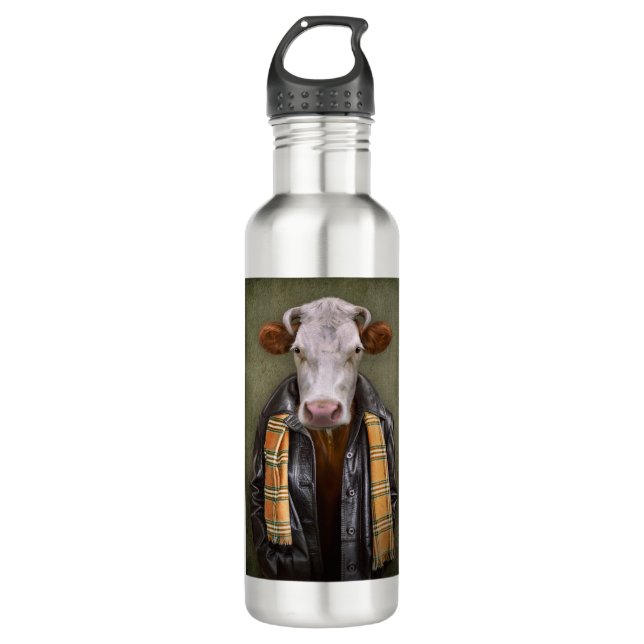 Kuh-Mann Edelstahlflasche (Vorderseite)