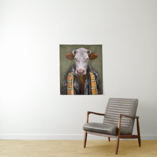 Kuh-Mann Wandteppich