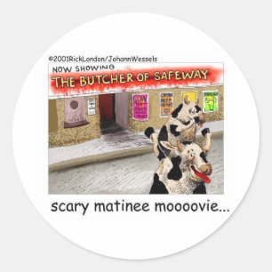 Kuh Matinee Gruselfilm Lustige T-Shirts & Geschenk Runder Aufkleber