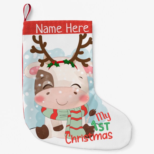 Kuh mein 1. Weihnachten Kleiner Weihnachtsstrumpf (Vorderseite)