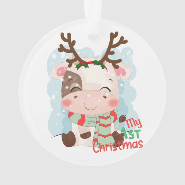 Kuh mein 1. Weihnachten Ornament (Rückseite)