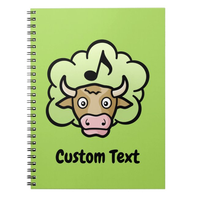 Kuh Methan Cartoon Notebook Notizblock (Vorderseite)