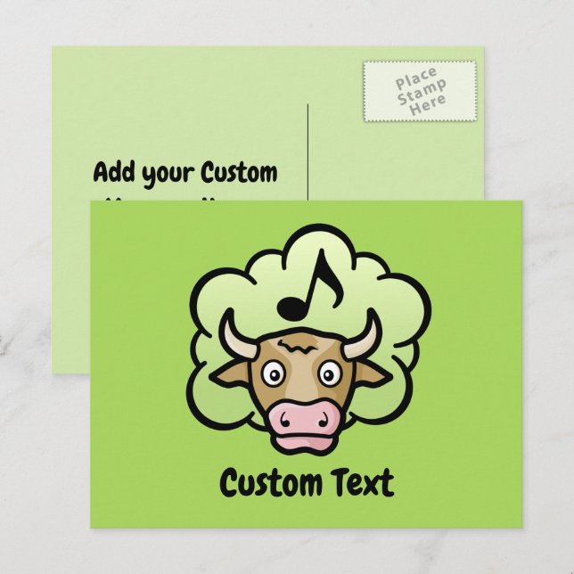 Kuh Methan Cartoon Postkarte (Vorne/Hinten)