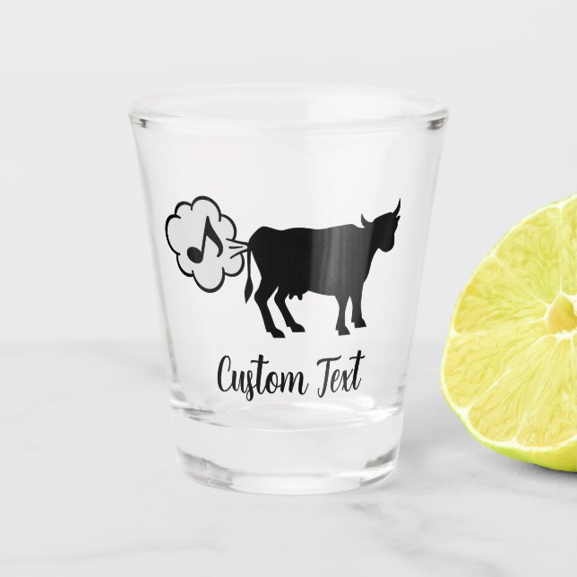Kuh Methan Icon Shot Glass Schnapsglas (Vorderseite)