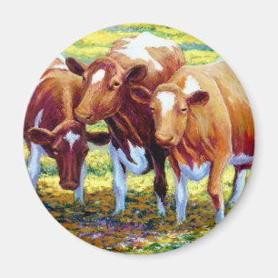 Kuh-Milchkuh im Weiden-Feld-Malerei-Bild Magnet