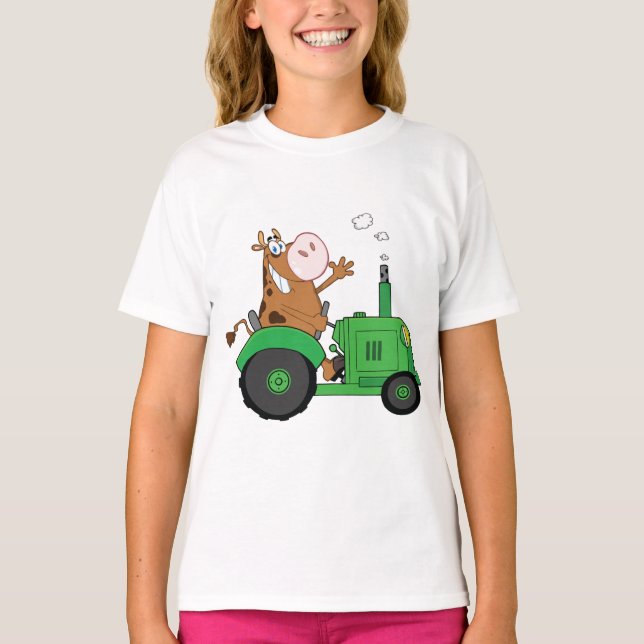 Kuh mit dem Führen eines Zugfahrzeugs T-Shirt (Vorderseite)