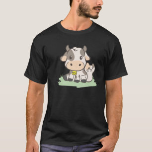Kuh mit einem KatzenBauer Ästhetik Japanisch - Ni T-Shirt