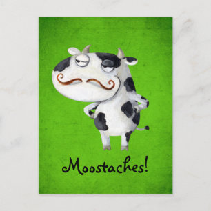 Kuh mit Mustaches Postkarte