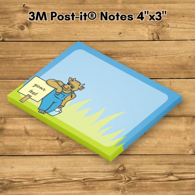 Kuh mit Schild Post-it Klebezettel (Von Creator hochgeladen)