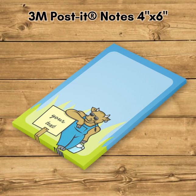 Kuh mit Schild Post-it Klebezettel (Von Creator hochgeladen)