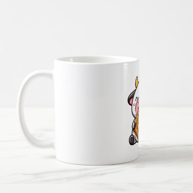 Kuh mit Waffel Kaffeetasse (Links)