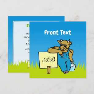 Kuh mit Zeichen Einladung