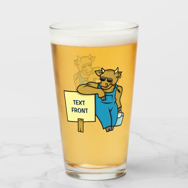 Kuh mit Zeichen Glas (Vorne (Gefüllt))