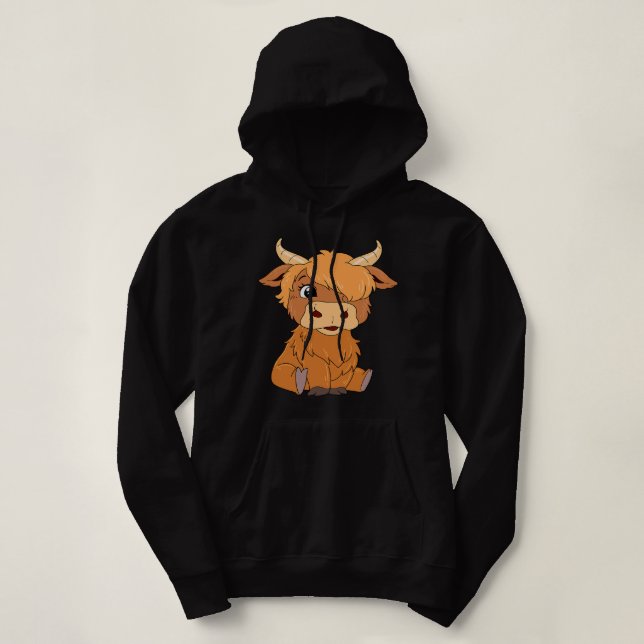 Kuh Mooey Highland Cow Scotland Longhorn Cattle 11 Hoodie (Design vorne)