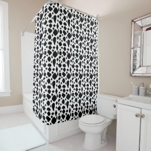 Kuh Muster Schwarz Weiß Western Duschvorhang