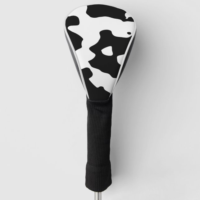 Kuh-Muster Schwarzweiss Golf Headcover (Vorderseite)