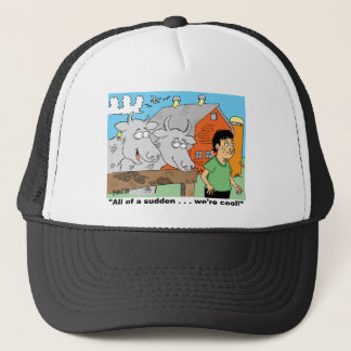 KUH/NASEN-RING-/BAUERS-CARTOON-GESCHENKARTIKEL TRUCKERKAPPE
