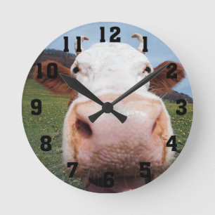 Kuh-Nasen-Uhr Runde Wanduhr